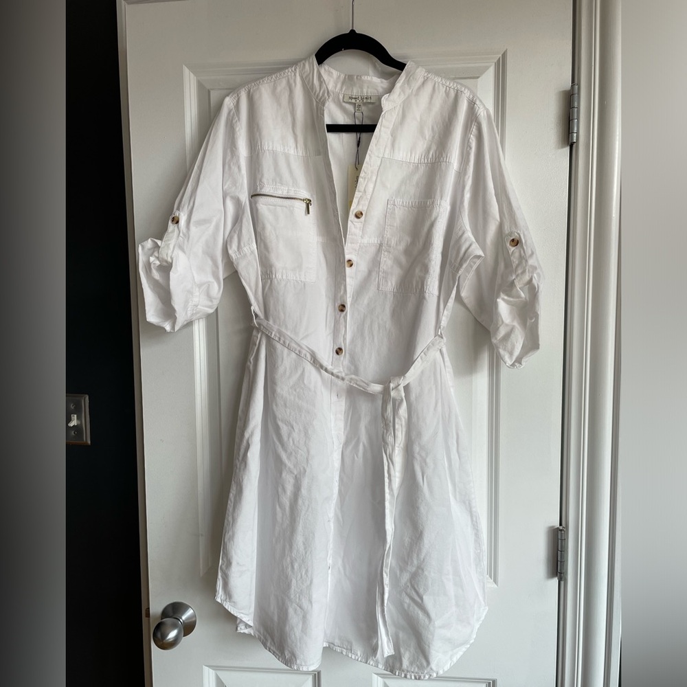 White Button-Up utility dress